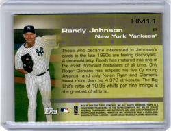 Randy Johnson 2006 Topps Hobby Masters #HM11 New York Yankees Baseball Card - Image 2
