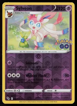 Sylveon 035/078 Holo Rare Pokemon GO Pokemon Reverse Holo Near Mint - Image 1