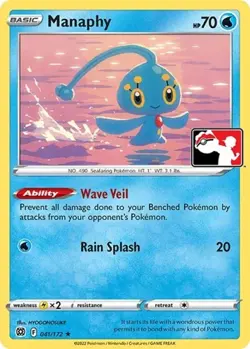1x Manaphy (#041/172) - Holofoil NM Eng Pokemon - Prize Pack Series - Image 1