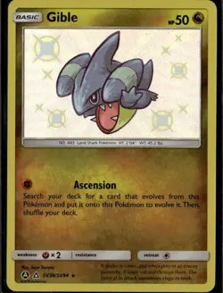 Gible Shiny Holo Rare Hidden Fates: Shiny Vault SV38/SV94 Dragon Holo Pokemon Ca - Image 1