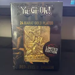 SEALED - Yu-Gi-Oh 24 karat Gold Plated Card Red Eyes Black Dragon Limited Ed - Image 1