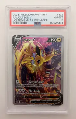Jolteon V SWSH183 SWSH: Sword & Shield Promo Cards Holo - Graded 8 - Image 1