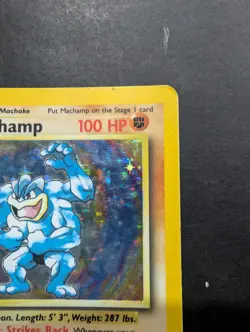 Pokemon Super Rare Machamp Holo Card 8/102 1st Edition 1999 Base Set - Image 2