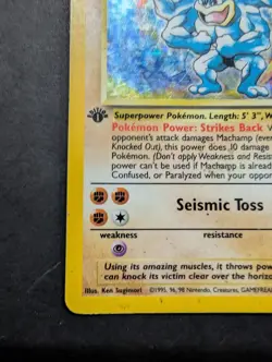 Pokemon Super Rare Machamp Holo Card 8/102 1st Edition 1999 Base Set - Image 4