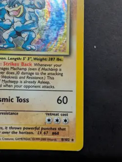 Pokemon Super Rare Machamp Holo Card 8/102 1st Edition 1999 Base Set - Image 5