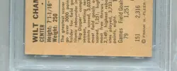 1961 Fleer Wilt Chamberlain Rookie Card PSA 6 Ex MINT Graded #8 - Image 5