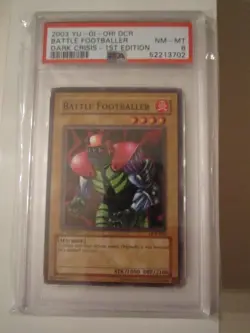 2003 YU GI OH BATTLE FOOTBALLER DARK CRISIS 1ST EDITI. CARD PSA GRADED 8 NM - Image 1
