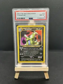 Pokemon TCG Tyranitar Neo Discovery Non Holo Nm Psa 8 Vintage - Image 1