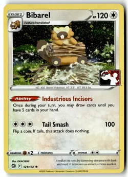 Pokemon Card Bibarel (Cosmos Holo) LP Prize Pack Series Cards Rare 121/172 - Image 1