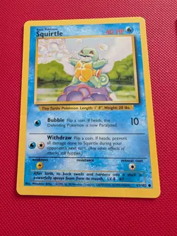 Pokemon TCG Squirtle Base Set 63/102 and Wartortle 42/102 Unlimited Common Cards - Image 3