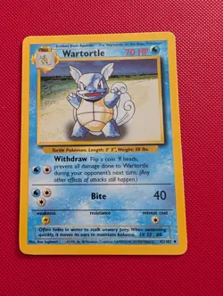 Pokemon TCG Squirtle Base Set 63/102 and Wartortle 42/102 Unlimited Common Cards - Image 5