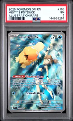 PSA 7 NM Misty’s Psyduck 2025 Destined Rivals 193/182 Pokemon Card - Image 1