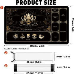 MTG Playmat with Play Zones – Magic Play Mat Card Game Mat for Magic the Gatheri - Image 2