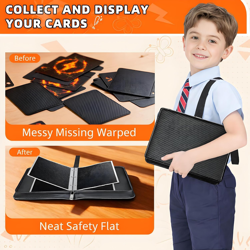 Jumbo Card Binder Compatible with Pokemon Jumbo Cards, 3 Ring PU Leather Zipper - Image 4