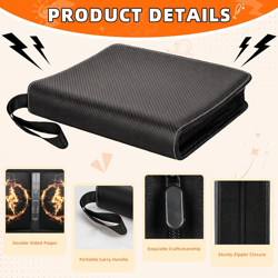 Jumbo Card Binder Compatible with Pokemon Jumbo Cards, 3 Ring PU Leather Zipper - Image 5