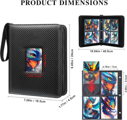 Trading Card Binder 4 Pocket with Display Window, 400 Cards Capacity Card Binder - Image 4