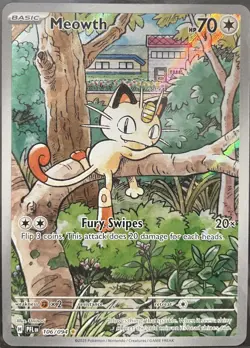 Meowth 106/094 Illustration Rare Phantasmal Flames Pokemon Card NM TCG - Image 1
