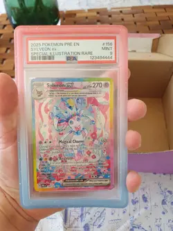 2025 Pokemon Prismatic Evolutions Sylveon ex SIR #156 PSA 9 MINT Special Illus - Image 1