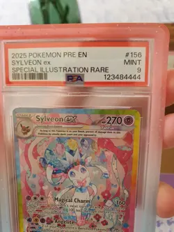 2025 Pokemon Prismatic Evolutions Sylveon ex SIR #156 PSA 9 MINT Special Illus - Image 2