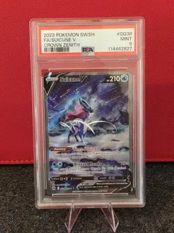 Pokemon TCG Suicune v GG38/GG70 Crown Zenith Galarian Gallery Holo PSA 9 - Image 1