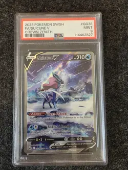 Pokemon TCG Suicune v GG38/GG70 Crown Zenith Galarian Gallery Holo PSA 9 - Image 3
