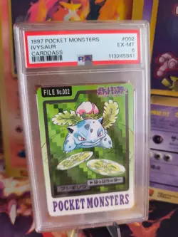 Pokemon Card Ivysaur Bisaknosp Carddass Pocket Monsters 1997 Japanese PSA 6 - Image 1