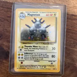 Vintage 1999 Pokemon TCG Magneton 9/102 Holo Rare Base Set - Image 1