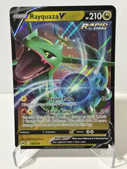 Rayquaza V 100/159 - Holo Rare V - Crown Zenith - Pokemon TCG - Image 1