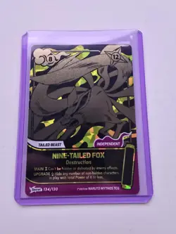Naruto Mythos TCG 1st Edition Secret Rare Nine Tailed Fox 134/137 - Image 1