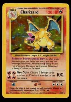 Charizard 004/102 Holo – Base Set Unlimited – Vintage WOTC Pokemon TCG Card - Image 1