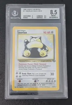 Pokemon TCG Snorlax Jungle Holo Card 11/64 Unlimited - BGS 8.5 - Image 1
