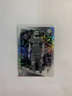 2025-26 Topps UEFA Club Competitions Mohamed Salah Black & White Holo /75 #136 - Image 1