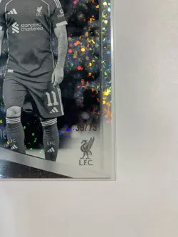 2025-26 Topps UEFA Club Competitions Mohamed Salah Black & White Holo /75 #136 - Image 3