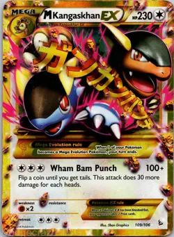 M Kangaskhan EX 109/106 Secret Rare Flashfire Pokemon HP - Image 1