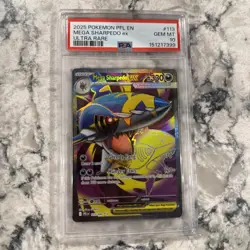 2025 POKEMON PFL EN-PHANTASMAL FLAMES ULTRA RARE #113 MEGA SHARPEDO EX PSA 10 - Image 1