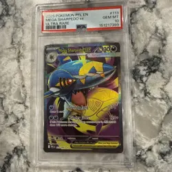 2025 POKEMON PFL EN-PHANTASMAL FLAMES ULTRA RARE #113 MEGA SHARPEDO EX PSA 10 - Image 3