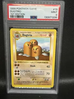 1999 Pokemon Base Set - Dugtrio - 1st Edition - 19/102 - PSA 9 Mint - Image 1