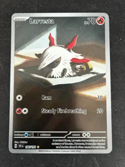 Pokemon Larvesta 196/191 Illustration Rare Surging Sparks SSP EN NM - Image 1