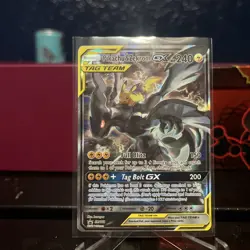 Pokemon Pikachu & Zekrom GX SM168 Tag Team Black Star Promo Full Art - Image 1