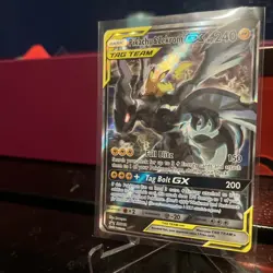 Pokemon Pikachu & Zekrom GX SM168 Tag Team Black Star Promo Full Art - Image 4