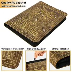 Card Binder 9 Pocket, 3D PU Leather Album with Zipper, 360 Side Loading Pocke... - Image 4