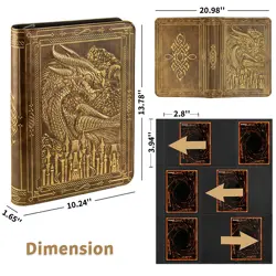 Card Binder 9 Pocket, 3D PU Leather Album with Zipper, 360 Side Loading Pocke... - Image 5