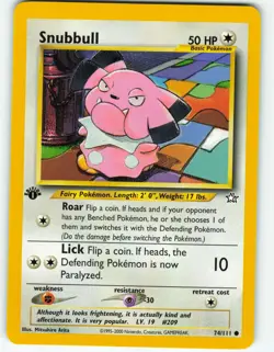 Snubbull - 1st Edition - 74/111 Neo Genesis - Pokemon TCG - 2000 - Image 1