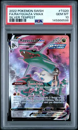 2022 POKEMON SWORD & SHIELD SILVER TEMPEST #TG20 FULL ART/RAYQUAZA VMAX PSA 10 - Image 1