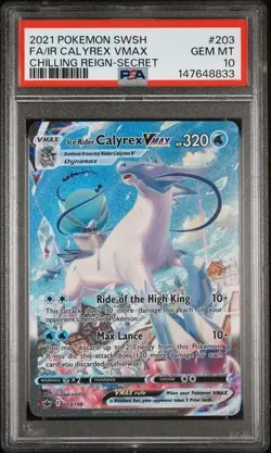 PSA 10 Ice Rider Calyrex Vmax 203/198 Pokemon Chilling Reign Alt Art Alternate - Image 1