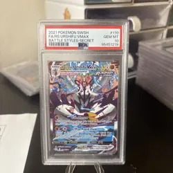 2021 POKEMON SWSH BATTLE STYLES SECRET FULL ART/RAPID STRIKE URSHIFU VMAX PSA 10 - Image 4