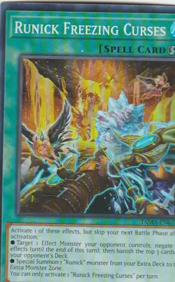 YUGIOH HOLO CARD RUNICK FREEZING CURSES TAMA-EN033 1ST EDITION - Image 1