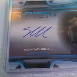 Topps Star Wars Masterwork Axe Woves Autograph Card Simon Kassianides 39/99 - Image 3