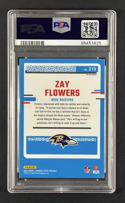 Rookie Zay Flowers 2023 Panini Donruss Optic Pink PSA 9 Baltimore Ravens - Image 2