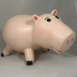 RARE Disney Pixar Toy Story Hamm Piggy Bank 11” Ceramic Pink Pig Figure Vintage - Image 1